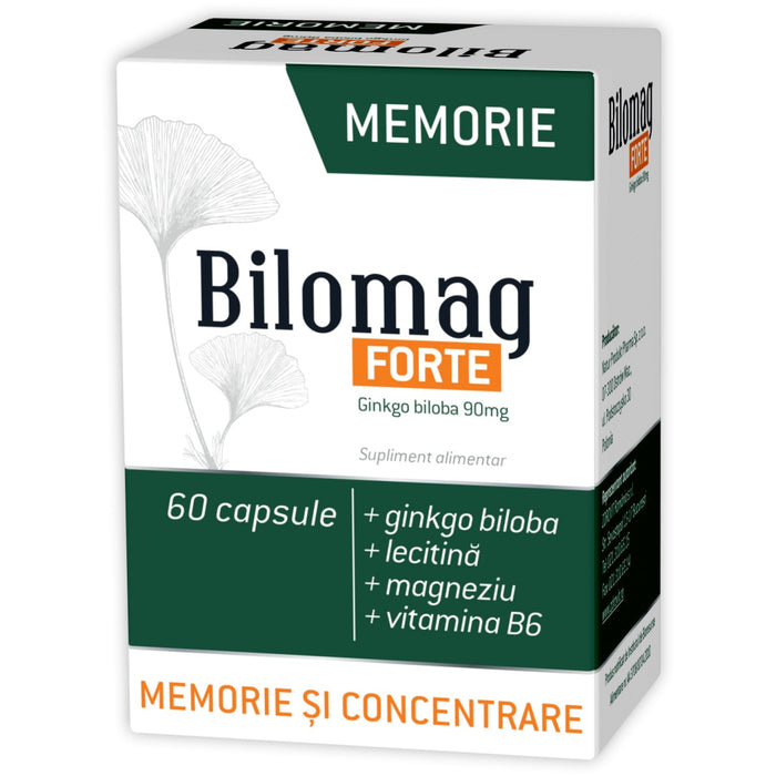Supliment alimentar Zdrovit Bilomag Forte Memorie cu Ginkgo biloba, 60 capsule