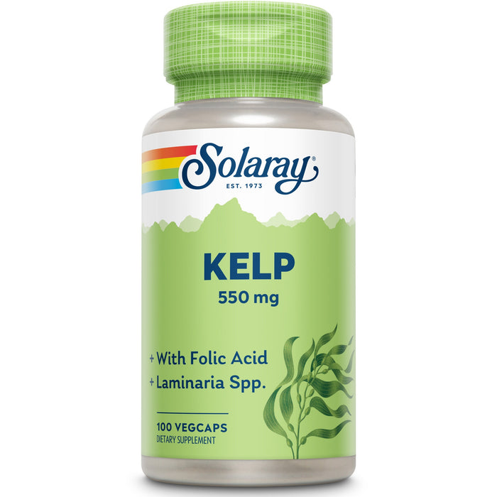 Supliment alimentar Solaray Kelp, 550 mg, capsule vegetale, 100 capsule