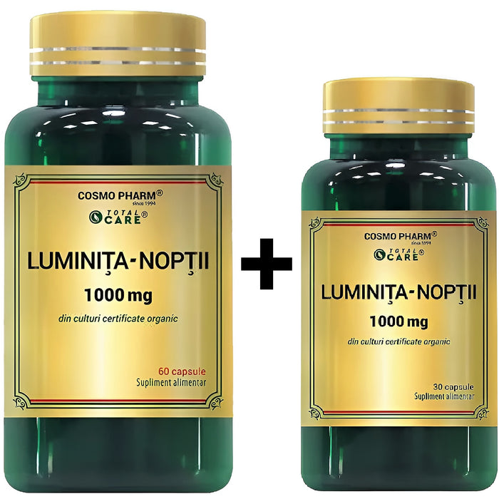 Supliment alimentar CosmoPharm Luminița-nopții 1000 mg, 60 comprimate + 30 comprimate