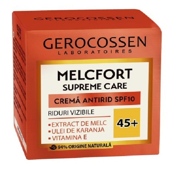 Cremă antirid Gerocossen Melcfort Supreme Care, 45+, SPF 10, 50 ml