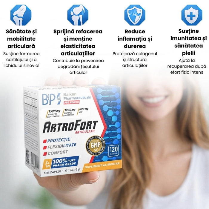 Supliment alimentar Balkan Pharmaceuticals ArtroFort pentru articulații, 120 capsule