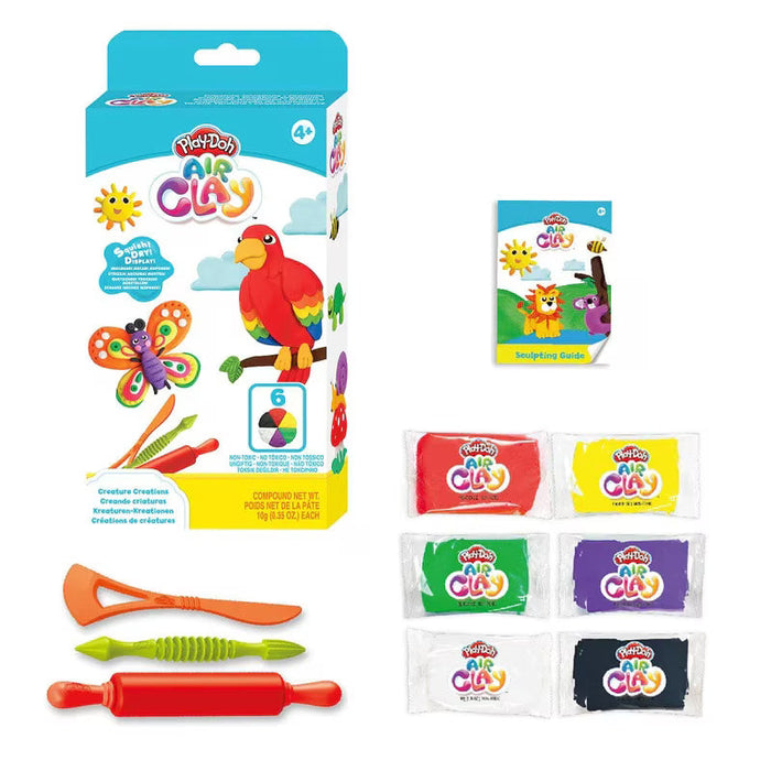 Set de modelaj Hasbro Play-Doh Air Clay Creature Creations, 6 culori, 4+ ani