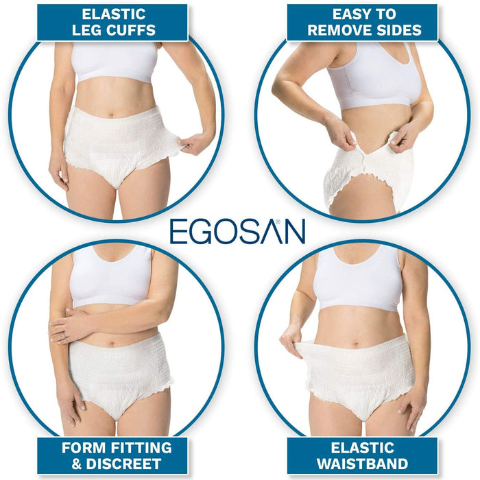 Chiloți absorbanți pentru incontinență Egosan Natural Comfort, mărimea XL, absorbție Maxi, 14 bucăți