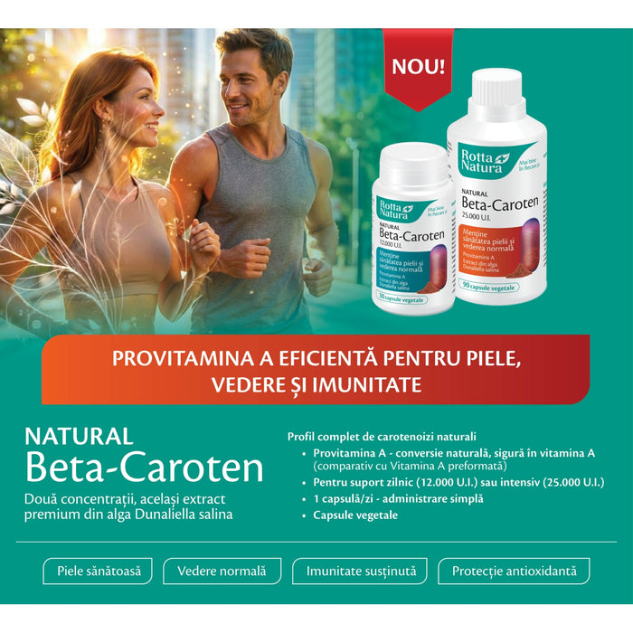 Supliment alimentar Rotta Natura Beta-Caroten Natural, 25.000 UI, 90 capsule vegetale