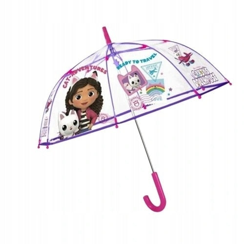 Umbrelă manuală copii, Gabby's Dollhouse, 74 cm, transparentă