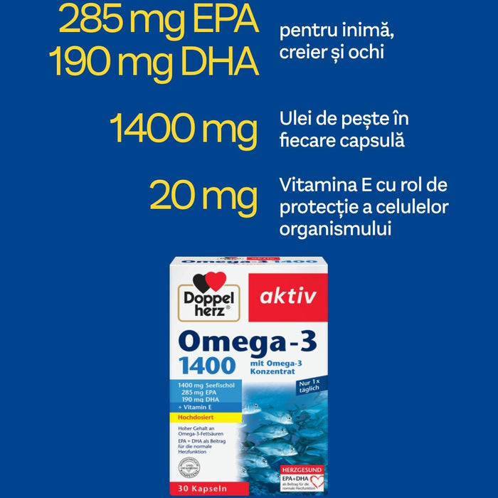 Supliment alimentar Doppelherz Omega-3 1400 mg, 30 capsule