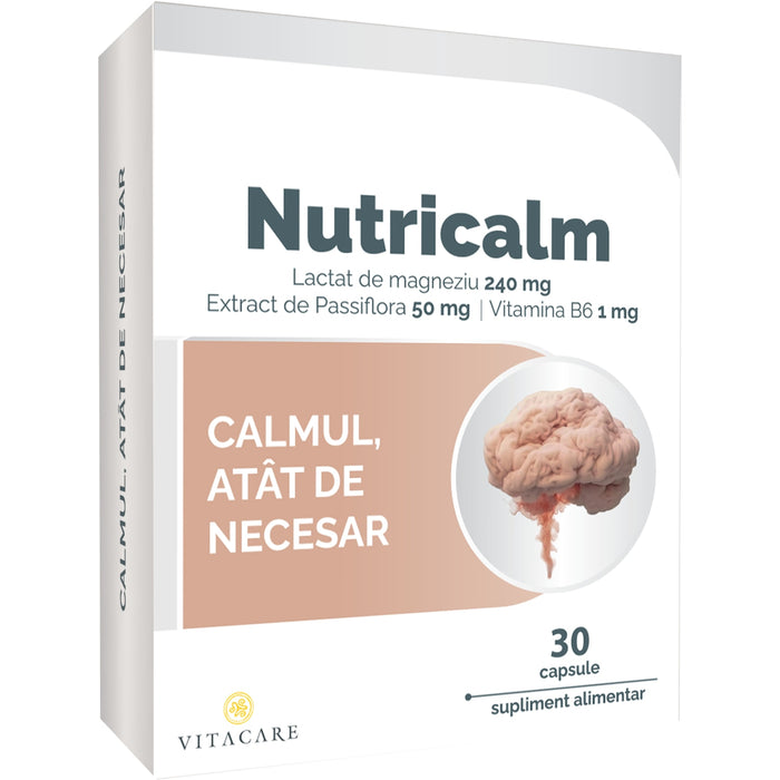 Supliment alimentar Vitacare Nutricalm cu magneziu, vitamina B6 și passiflora, 30 capsule
