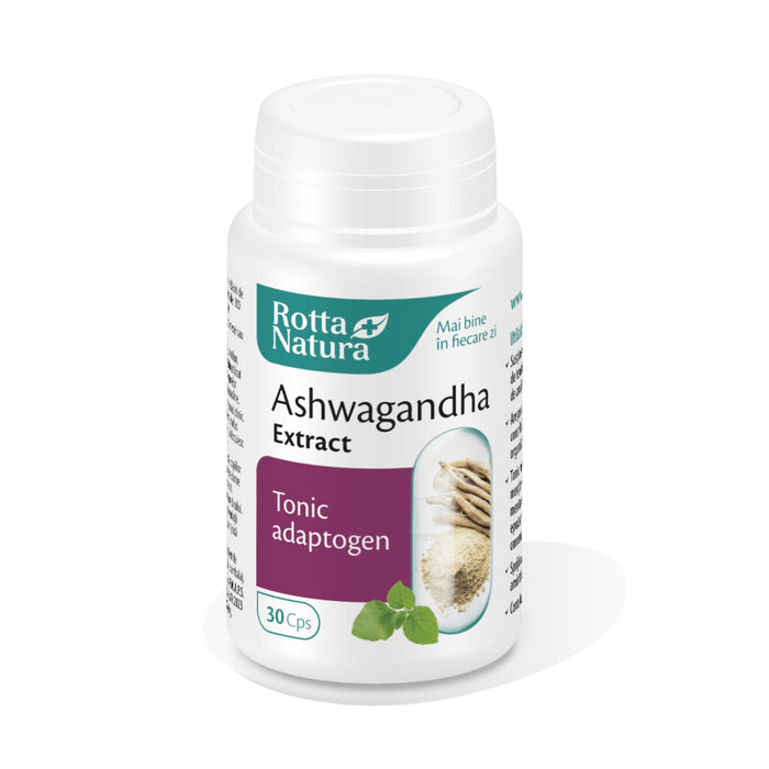 Supliment alimentar Rotta Natura Ashwagandha Extract, extract standardizat, 30 capsule