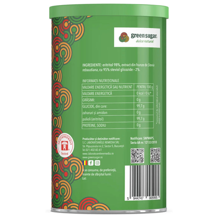 Îndulcitor pudră Green Sugar, cutie metalică, 1 kg
