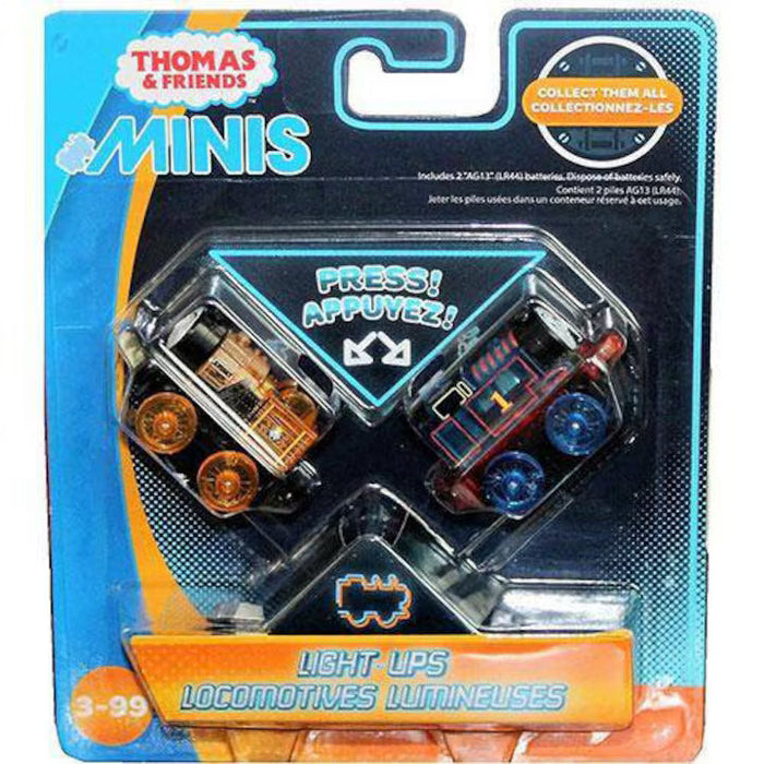 Set de locomotive Mattel Thomas & Friends Minis, Thomas și Steven, cu efect luminos, 3+ ani
