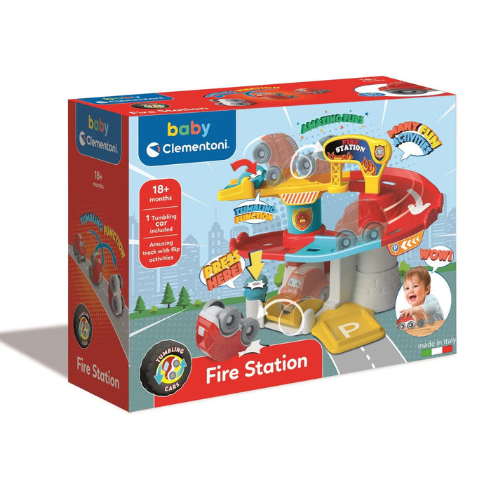 Set de joacă Clementoni Baby Tumbling Cars, Stație de pompieri, 18+ luni, 1 mașinuță