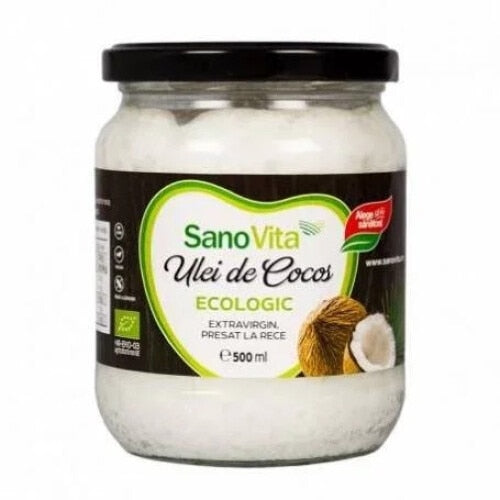 Ulei de cocos extravirgin ecologic Sano Vita, presat la rece, 500 ml