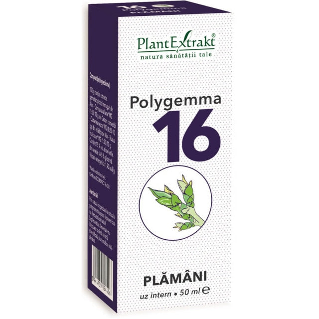 Supliment alimentar PlantExtrakt Polygemma 16 Plămâni, 50 ml