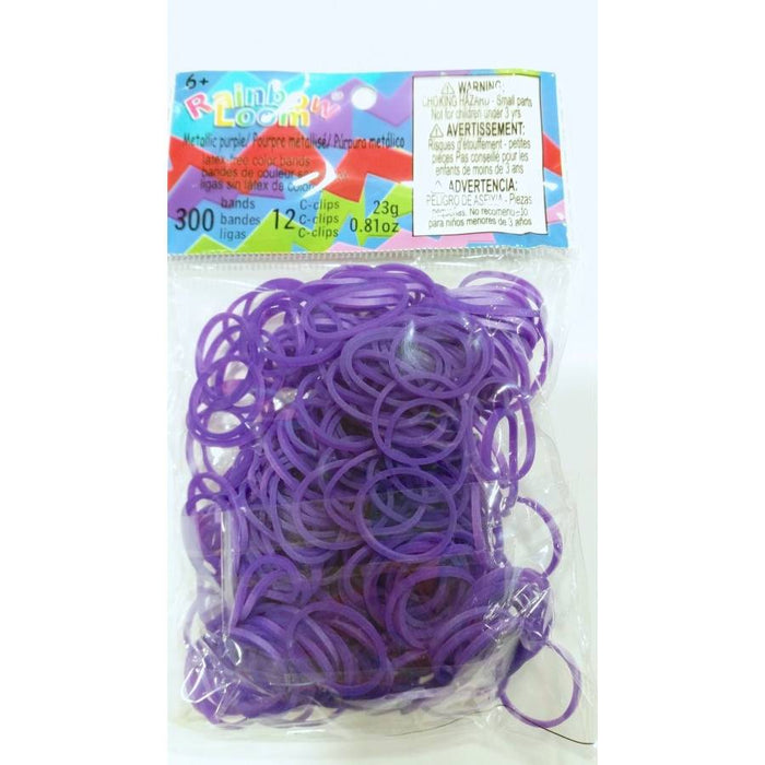 Elastice Rainbow Loom, Mov metalic, 300 buc, pentru brățări