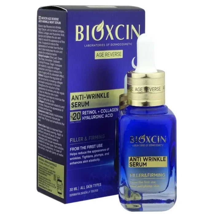 Ser de noapte Bioxcin Age Reverse, cu retinol, colagen și acid hialuronic, 30 ml