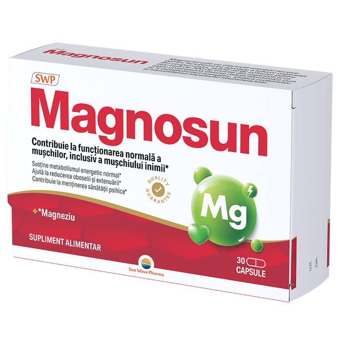 Supliment alimentar Sun Wave Pharma Magnosun, cu magneziu, 30 capsule