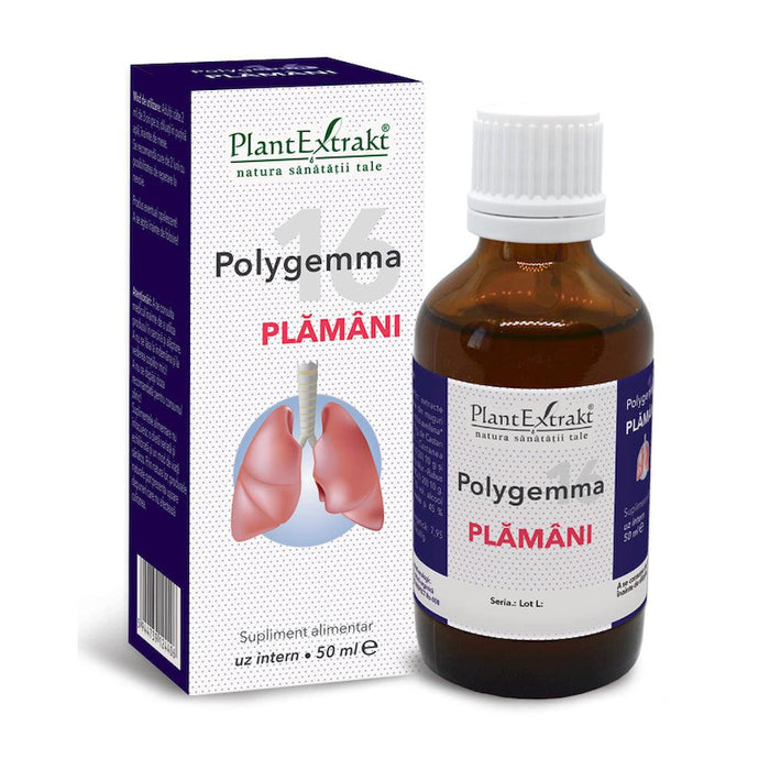 Supliment alimentar PlantExtrakt Polygemma 16 Plămâni, 50 ml