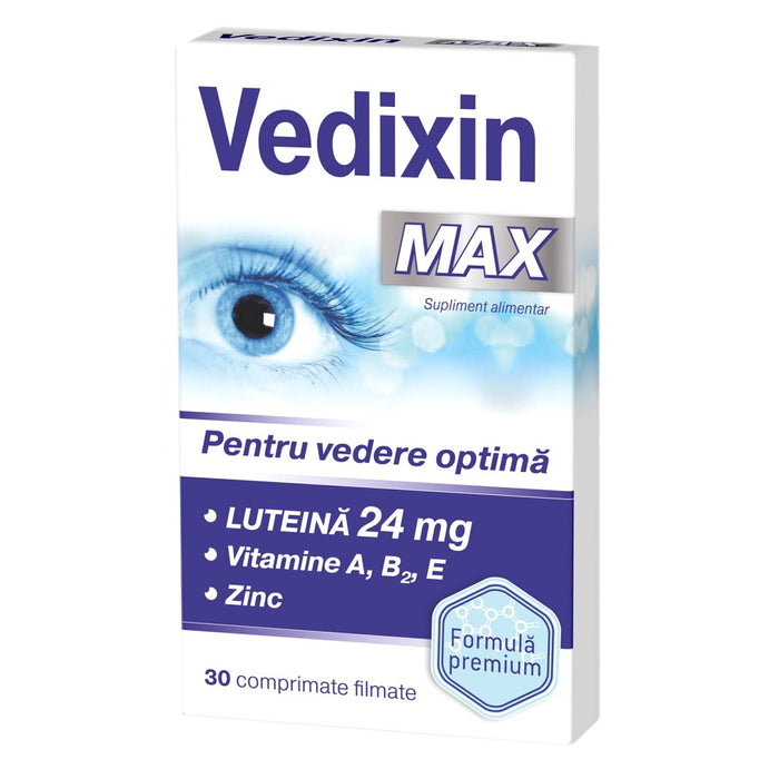 Supliment alimentar Zdrovit Vedixin Max cu luteină 24 mg, 30 comprimate filmate