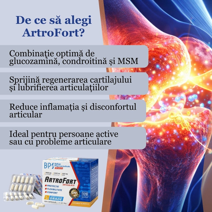 Supliment alimentar Balkan Pharmaceuticals ArtroFort pentru articulații, 120 capsule