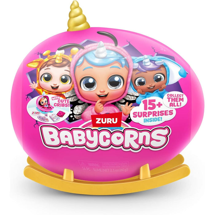 Păpușă Zuru Rainbocorns Babycorns, Riley girafă, 15+ surprize, 3+ ani