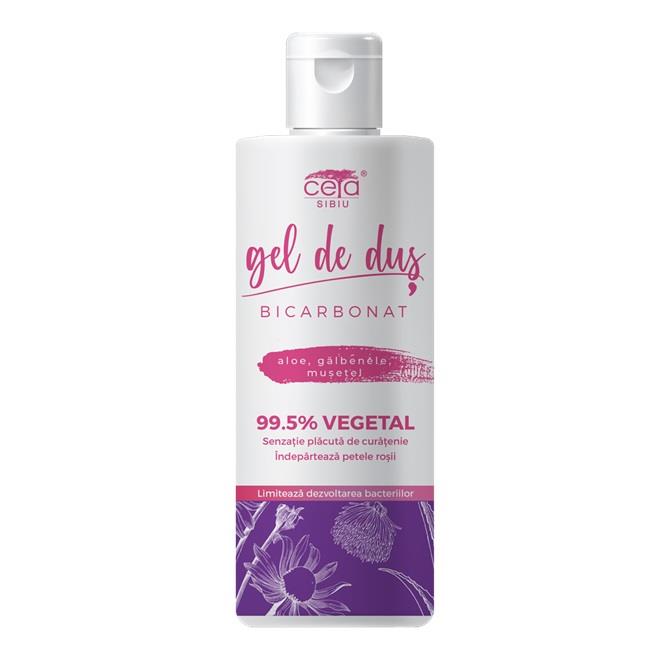 Gel de duș Ceta cu bicarbonat și extracte de aloe, gălbenele și mușețel, 200 ml
