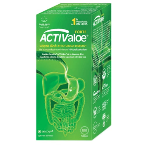 Supliment alimentar Barny's Premium Quality ACTIValoe Forte, gel cu Aloe vera, 500 ml