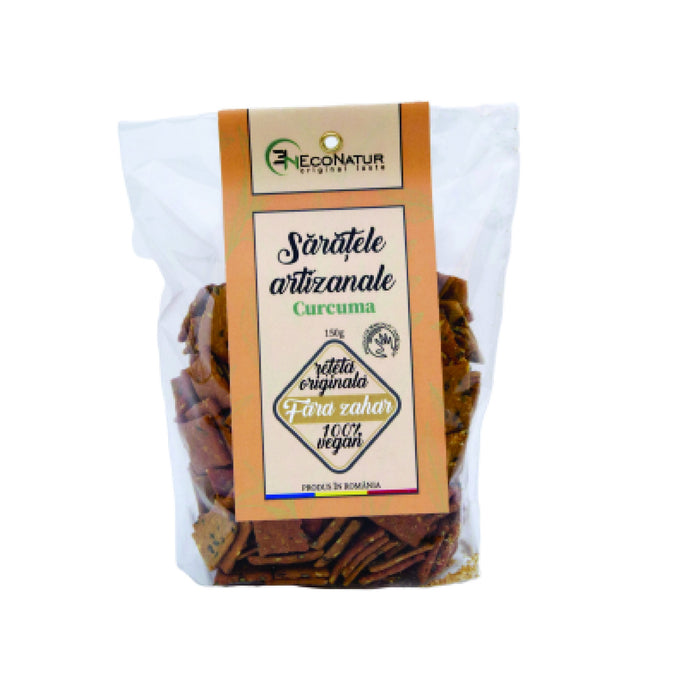 Sărățele artizanale Econatur cu curcuma, fără zahăr, vegane, 150 g