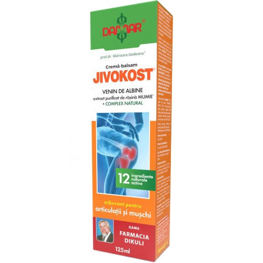 Cremă-balsam Mumie Jivokost cu venin de albine și rășină Mumie, 125 ml