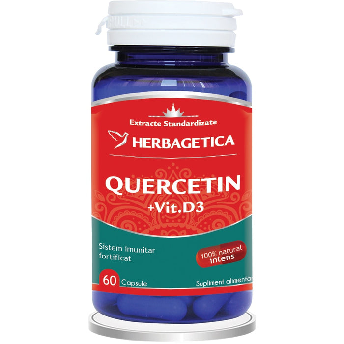 Supliment alimentar Herbagetica Quercetin + Vitamina D3, 60 capsule
