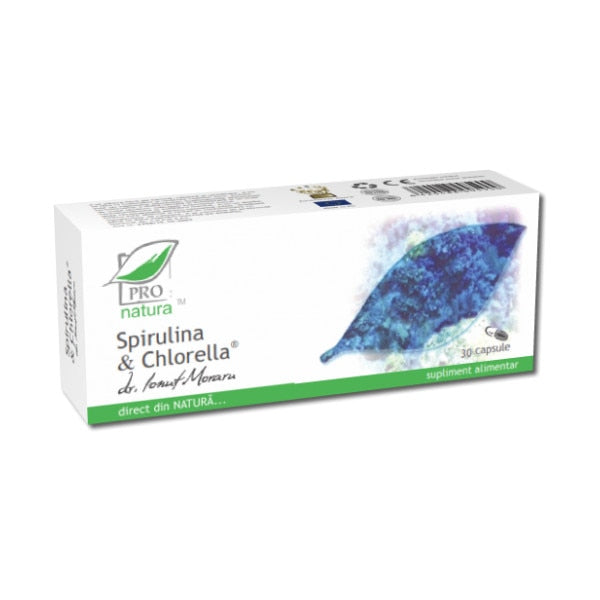 Supliment alimentar Medica Farmimpex Spirulina și Chlorella, 30 capsule