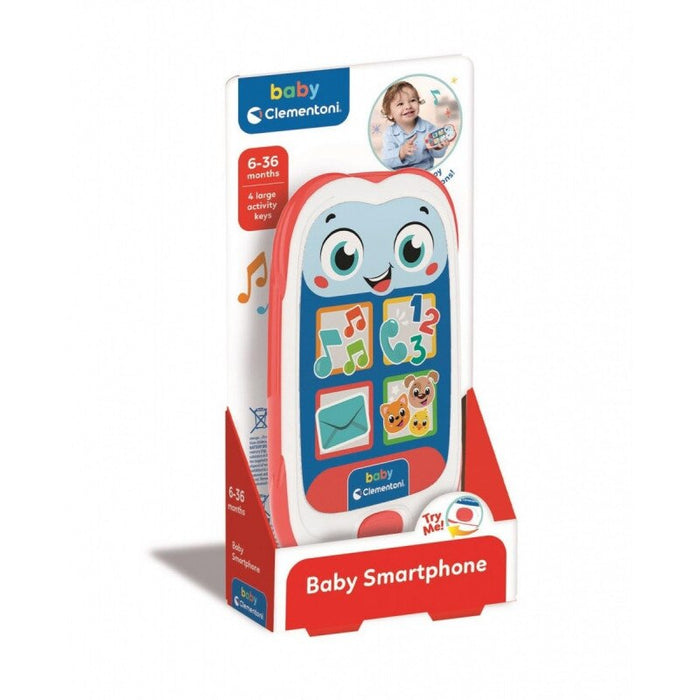 Telefon de jucărie Clementoni Baby Smartphone, interactiv, 4 butoane, 6-36 luni