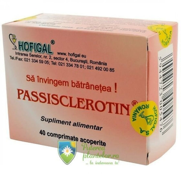 Supliment alimentar Hofigal Passisclerotin cu extracte vegetale și coenzima Q10, 40 comprimate