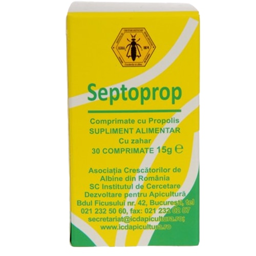 Supliment alimentar I.C.D.A. Septoprop cu propolis, 30 comprimate