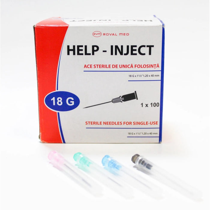 Ace de seringă Help Inject, 18G, 1,2 x 40 mm, 100 bucăți