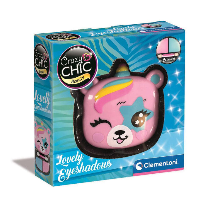 Set de farduri de pleoape Clementoni Crazy Chic Lovely Eyeshadows, ursuleț roz, 9 culori