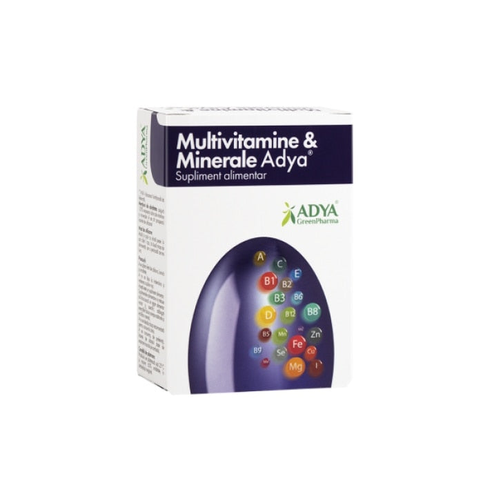 Supliment alimentar Adya Green Pharma Multivitamine & Minerale, capsule moi, 30 capsule