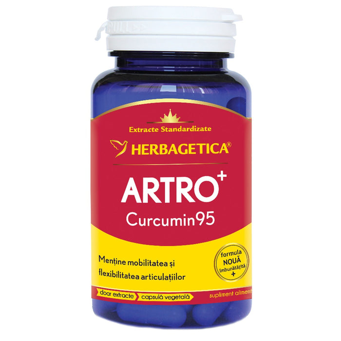 Supliment alimentar Herbagetica Artro+ Curcumin95, capsule vegetale, 30 capsule