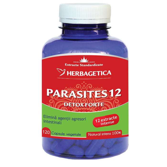 Supliment alimentar Herbagetica Parasites 12 Detox Forte, 120 capsule vegetale