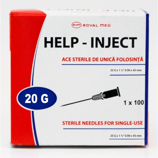 Ace de seringă Help Help-Inject, 20G, 0,90 x 40 mm, 100 bucăți
