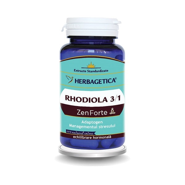 Supliment alimentar Herbagetica Rhodiola 3/1 Zen Forte, 60 capsule