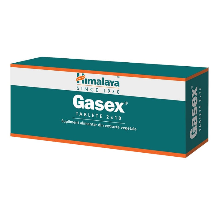 Supliment alimentar Himalaya Gasex, cu extracte vegetale, 20 comprimate
