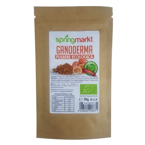 Pulbere de Ganoderma Reishi Springmarkt, ecologică, 50 g