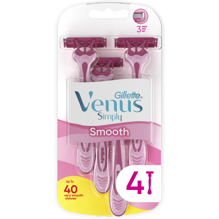 Aparat de ras de unica folosinta, Gillette Venus Simply, 3 lame, roz