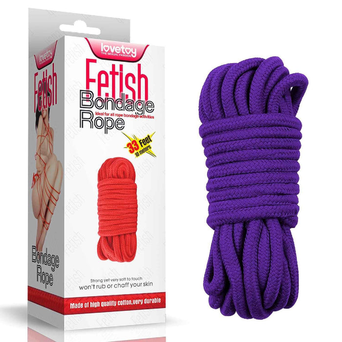 Sfoară bondage, Lovetoy, bumbac moale, mov, 10 m
