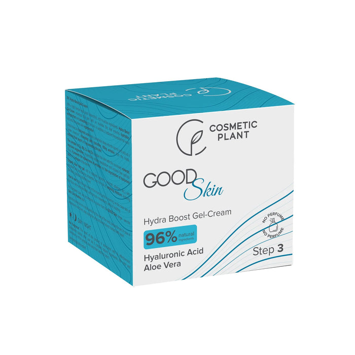 Cremă de față Cosmetic Plant GOOD Skin Hydra Boost Gel-Cream, cu acid hialuronic, minerale și aloe vera, 50 ml