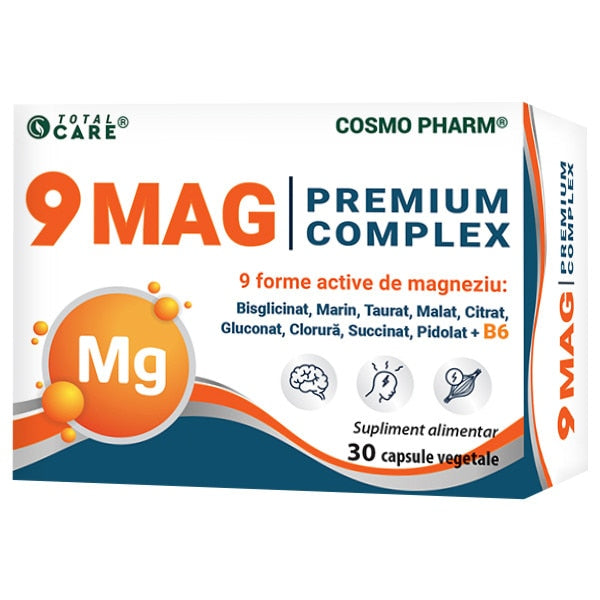 Supliment alimentar Cosmo Pharm 9 Mag Premium Complex, 9 forme de magneziu și vitamina B6, 30 capsule vegetale