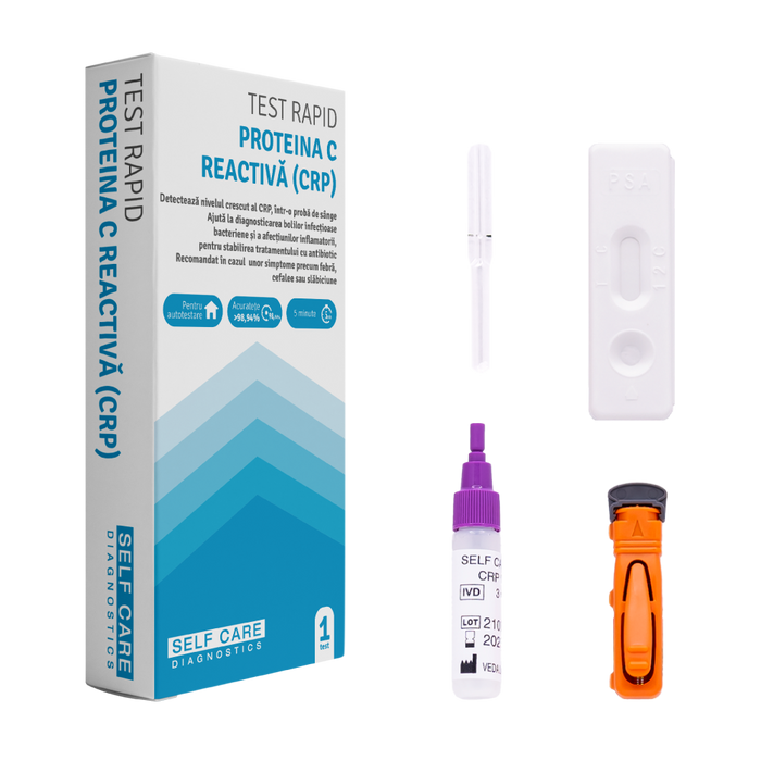 Test rapid Self Care pentru proteina C reactivă (CRP), casetă, 1 bucată
