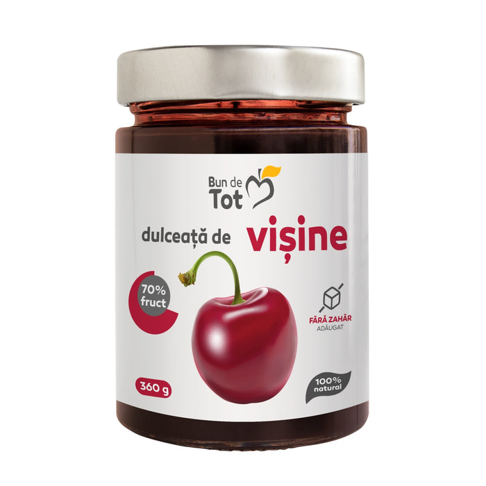 Dulceață de vișine Bun de Tot, fără zahăr adăugat, 360 g