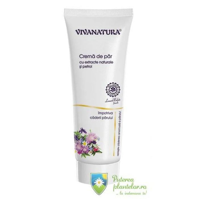 Cremă de păr VivaNatura cu extracte naturale și petrol, 75 ml