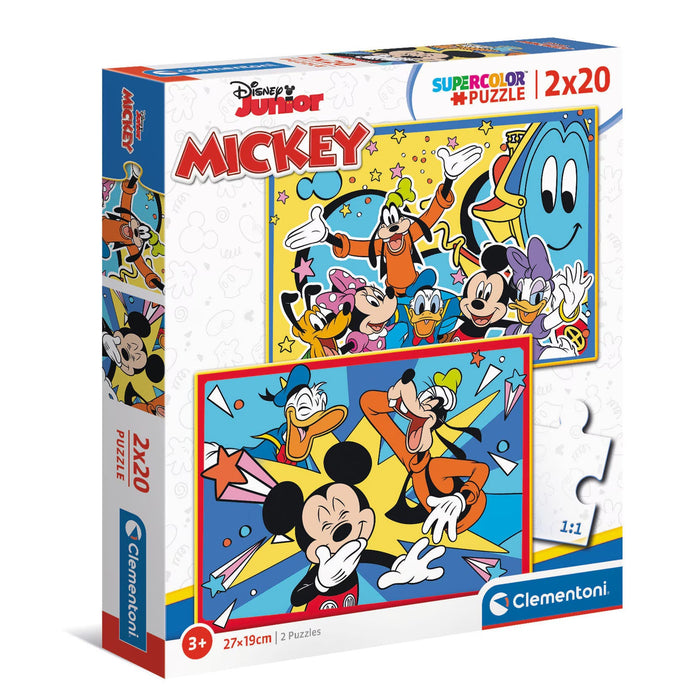 Puzzle Clementoni Disney Junior Mickey și prietenii, 2 × 20 piese, 3+ ani